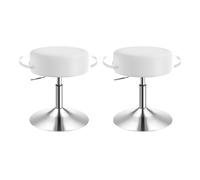WOLTU Sgabelli Trucco Set 2, Regolabile in Altezza, Pelle Sintetica, Bianco
