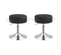 WOLTU Sgabelli Trucco Set 2, Regolabile in Altezza, Pelle Sintetica, Nero