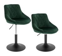 WOLTU Sgabelli Trucco Set 2, Sedie Cucina con Schienale Velluto,Verde Scuro