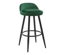 WOLTU Sgabello Cucina, con Schienale basso, Velluto, Verde scuro