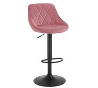 WOLTU Sgabello Cucina con Schienale, Regolabile, Velluto Rosa | Sgabello da Bar, Moderni Girevoli, Altezza Regolabile, Sedia Alta, con Poggiapiedi, per Cucina Bar Soggiorno