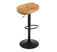 WOLTU Sgabello Cucina, Regolabile, Legno Massiccio, Legno Scuro