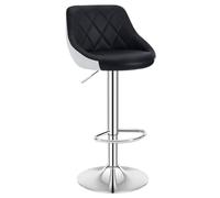 WOLTU Sgabello cucina, Sgabello da Bar, Sedia da Bar Girevole Regolabile in Altezza, con Schienale Poggiapiedi, in PU, Nero, BH30sz-1