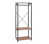 WOLTU Stand Appendiabiti Attaccapanni Guardaroba Scaffale a 3 Ripiani Portabiti in Legno e Metallo