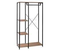 WOLTU Stand Appendiabiti con Ripiani Attaccapanni Guardaroba Scaffale Porta Abiti in Legno Acciaio