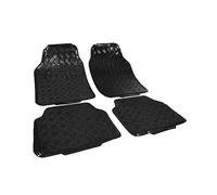 WOLTU Tappetini Auto Universali Tappeto Antiscivolo PVC Simil Alluminio Set 4 Pezzi Nero Lucido