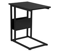 WOLTU Tavolino a Forma di C,tavolino da letto,Con spazio di archiviazione | Facile da installare,Capacità di carico massima 15 kg,Adatto per soggiorno e camera da letto，Nero