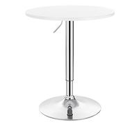 WOLTU Tavolino da Bar, Girevole Piano Rotondo, Diametri 60 cm, Tavolo da Cucina, Base in Acciaio e Piano in MDF, per Soggiorno, Bianco