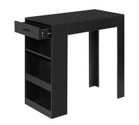 WOLTU Tavolo da Bar, Bancone da Bar con 1 Cassetto e 3 Ripiani, Tavolo Penisola per Cucina, Pub, Bistrot, Legno Ingegnerizzato (Senza assi di legno, Nero, 100 x 50 x100 cm)