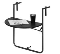 WOLTU Tavolo Sospeso per Balcone Tavolo da Muro, Nero,59,5x39cm