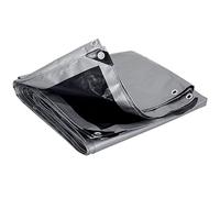 WOLTU Telo Idrorepellente Esterno,180g/m² PE Telone Occhiellato Idrorepellente Rinforzato, Telo Protettivo Multiuso per Barche, Legno, Piscina, Mobili da Giardino, Auto, 4x6m,Grigio/Nero