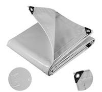 WOLTU Telo Idrorepellente EsternoTelone di copertura con occhielli Protezione Rinforzato PVC 500g/m², Telo Protettivo Multiuso per Barche, Legno, Piscina, Mobili da giardino, Auto, 3x5m, Grigio Chiaro