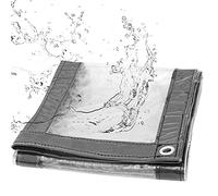 WOLTU Telone Idrorepellente per Esterno Trasparente Telo Occhiellato in PVC 380g/m2, Protezione da Pioggia Vento Sole Copertura per Balcone Pergolato Serra con Corda 3 x 3 m