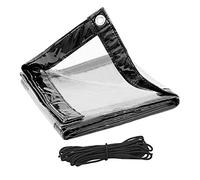 WOLTU Telone Idrorepellente per Esterno Trasparente Telo Occhiellato in PVC 380g/m2, Protezione da Pioggia Vento Sole Copertura per Balcone Pergolato Serra con Corda 4 x 5 m