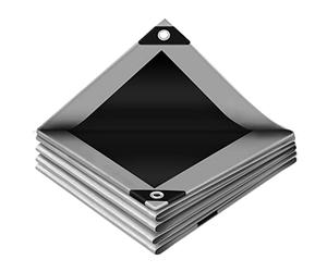 WOLTU Telone Idrorepellente Rinforzato con Occhielli 3x4m Grigio/Nero | 180g/m²; PE; con occhielli; rinforzato; multiuso; per barche/legno/piscina/auto