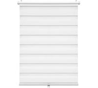 WOLTU Tenda a Rullo Doppio Strato Giorno e Notte, Fissaggio a Morsetto Senza Foratura 90l x 150A cm Bianco Senza Catenella, Tenda a Rullo Zebra per Finestra o Porta