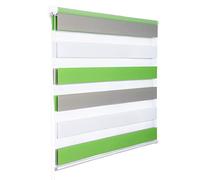 WOLTU Tenda a Rullo per interni Doppio Strato Giorno e Notte, Fissaggio a Morsetto Senza Foratura 45l x 150A cm Bianco+Verde+Grigio, Tenda Traslucida e Oscurante per Finestra o Porta