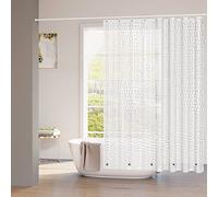 WOLTU Tenda da Doccia 120x180 cm con Magneti sul Fondo, Tenda per Vasca da Bagno Semitrasparente Antimuffa, Impermeabile con Motivo 3D, 8 Anelli