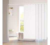 WOLTU Tenda da Doccia 180x200 cm Bianco in Tessuto Antimuffa, Impermeabile e Lavabile, Tenda da Bagno in Poliestere con 12 Anelli per Doccia e Vasca da Bagno