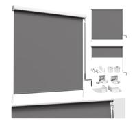 WOLTU Tenda da Sole Verticale a Rullo per Esterno, Avvolgibile Oscurante a Caduta con Manovella, Protezione Vento, per Balcone Gazebo Giardino, Grigio scuro, 100x240 cm