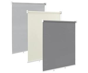 WOLTU Tenda da Sole Verticale con Catenella, Grigio Scuro 140x140 cm | Tenda a Rullo da Esterno Resistente alle Intemperie con Protezione UV e Isolamento Termico, per Balcone, Terrazza o Finestra