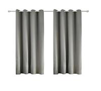 WOLTU Tenda Oscurante con Occhielli 2 Pannelli, 135x175cm, Grigio Scuro