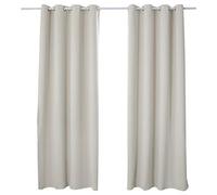 WOLTU Tenda Oscurante con Occhielli 2 Pannelli, 245x140cm, Crema | Isolamento termico, oscuramento luce, facile installazione, per soggiorno e camera da letto, varie misure