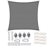 WOLTU Tenda parasole Vela Ombreggiante rettangolare 2 x 2 m, Tenda a Vela Parasole protezione UV, 180g/m² HDPE traspirante, Tende da Sole con Kit di Fissaggio