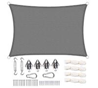 WOLTU Tenda parasole Vela Ombreggiante rettangolare 3 x 5 m, Tenda a Vela Parasole protezione UV, 180g/m² HDPE traspirante, Tende da Sole con Kit di Fissaggio