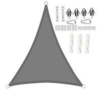 WOLTU Tenda parasole Vela Ombreggiante triangolare 5 x 7 x 7 m, Tenda a Vela Parasole protezione UV, 180g/m² HDPE traspirante, Tende da Sole con Kit di Fissaggio