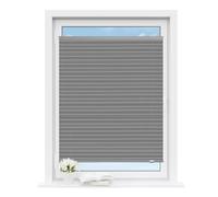 WOLTU Tenda Plissettata Senza Foratura con Ventose, Tenda a Pieghe Interna Semitrasparente per Protezione Solare, Adatta per Finestre Comuni, Lucernari e Portefinestre, 85x130 cm, Grigio