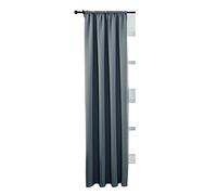 WOLTU Tenda Termica Oscurante Opaca, Tenda con Nastro per Binario, 250g/m² Pesantemente Isolante, per Soggiorno Camera da Letto, 135 x 245 cm, Grigio Ardesia