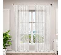 WOLTU Tende Finestre Tenda Trasparente per Camera da Letto Voile 2 Pannelli