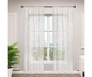 WOLTU Tende Finestre Tenda Trasparente per Camera da Letto Voile 2 Pannelli