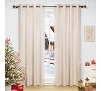 WOLTU Tende Oscuranti con Occhielli in Velluto 2 Pannelli, 140x270cm, Beige | Isolamento termico, protezione dalla luce, in Velluto 300 g/m², soggiorno e camera da letto, facile installazione
