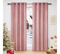 WOLTU Tende Oscuranti con Occhielli Tende Termiche Opache in Velluto 300 g/m² per Soggiorno Camera da Letto 2 Pannelli Rosa Scuro 140x245 cm