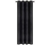 WOLTU Tende Oscuranti con Occhielli Tende Termiche Opache in Velluto 300 g/m² per Soggiorno Camera da Letto 1 Pannello Nero 140x270 cm