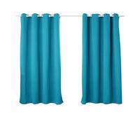 WOLTU Tende Oscuranti Opache Termiche Isolanti per Finestre Soggiorno Tende da Sole con Occhielli in Metallo Inossidabile per Camera da Letto 2 Pannelli Turchese 135x175 cm