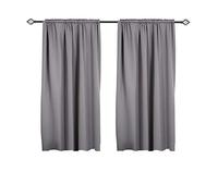 WOLTU Tende Oscuranti Termiche Isolanti per Finestra Tenda Opaca Senza Occhielli 2 Pannelli 135x175 cm, Grigio Scuro