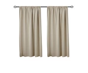 WOLTU Tende Oscuranti Termiche Isolanti per Finestra Tenda Opaca Senza Occhielli 2 Pannelli 135x175 cm, Sand