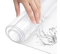 WOLTU Tovaglia Trasparente in PVC 2 mm, Copritavolo Lavabile Impermeabile Resistente al Calore, Pellicola Protettiva per Tavolo Rettangolare 80x140 cm
