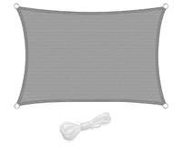 WOLTU Vela ombreggiante 2x3m in HDPE 180 g/m² Traspirante Tenda a Vela Parasole Rettangolare Protezione Solare Respirante Anti UV Giardino Esterni Grigio Chiaro