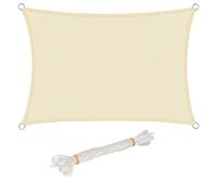 WOLTU Vela ombreggiante 2x4m in HDPE 180 g/m² Traspirante Tenda a Vela Parasole Rettangolare Protezione Solare Respirante Anti UV Giardino Esterni Beige