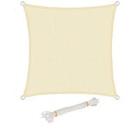 WOLTU Vela ombreggiante 3.6x3.6m in HDPE 180 g/m² Traspirante Tenda a Vela Parasole Quadrato Protezione Solare Respirante Anti UV Giardino Esterni Beige