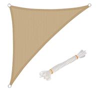 WOLTU Vela ombreggiante 3.6x3.6x5.1m in HDPE 180 g/m² Traspirante Tenda a Vela Parasole Triangolare Protezione Solare Respirante Anti UV Giardino Esterni Sabbia