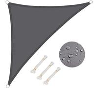 WOLTU Vela ombreggiante 3.6x3.6x5.1m in PES 160 g/m² Idrorepellente Tenda a Vela Parasole Triangolare Protezione Solare Respirante Anti UV Giardino Esterni Grigio