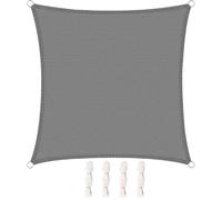 WOLTU Vela ombreggiante 3x3m in HDPE 180 g/m² Traspirante Tenda a Vela Parasole Quadrato Protezione Solare Respirante Anti UV Giardino Esterni Grigio