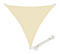 WOLTU Vela ombreggiante 3x3x3m in HDPE 180 g/m² Traspirante Tenda a Vela Parasole Triangolare Protezione Solare Respirante Anti UV Giardino Esterni Beige