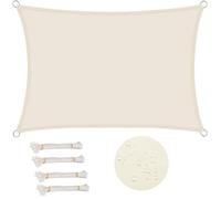 WOLTU Vela Ombreggiante 3x5m in PES 160 g/m² Idrorepellente Tenda a Vela Parasole Rettangolare Protezione Solare Respirante Anti UV Giardino Esterni Crema