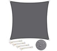 WOLTU Vela ombreggiante 4x4m in PES 160 g/m² Impermeabile Tenda a Vela Parasole Quadrato Protezione Solare Respirante Anti UV Giardino Esterni Grigio